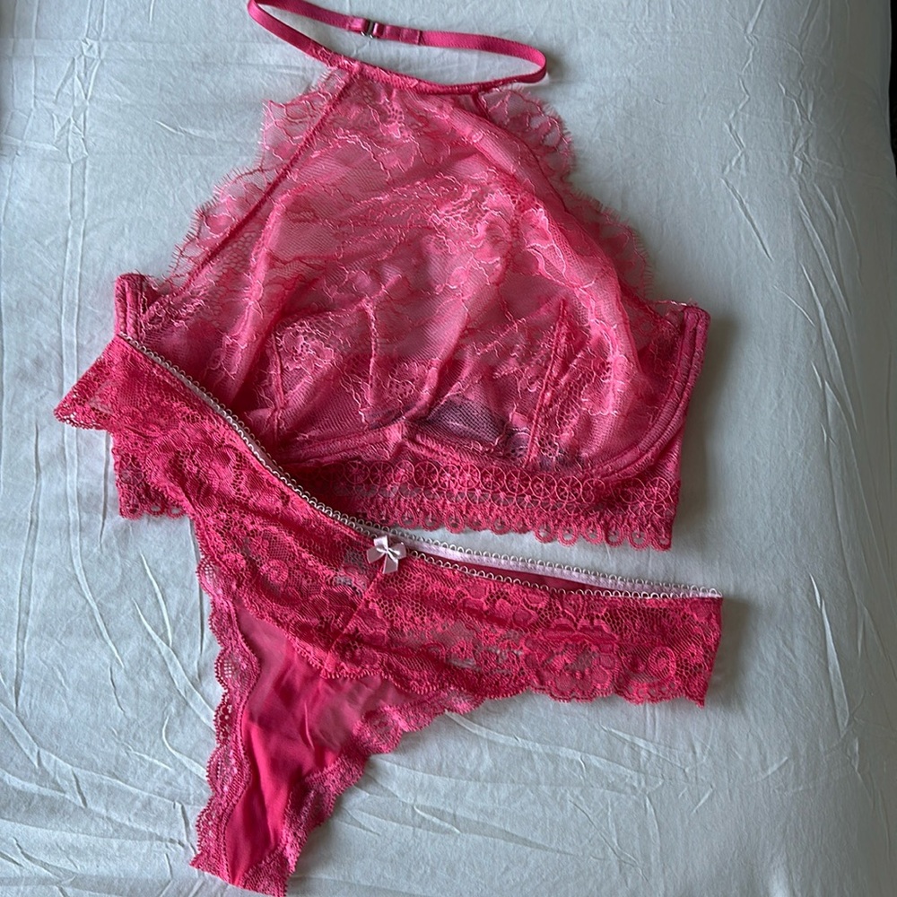 Victoria’s Secret Pink Lace Lingerie Set